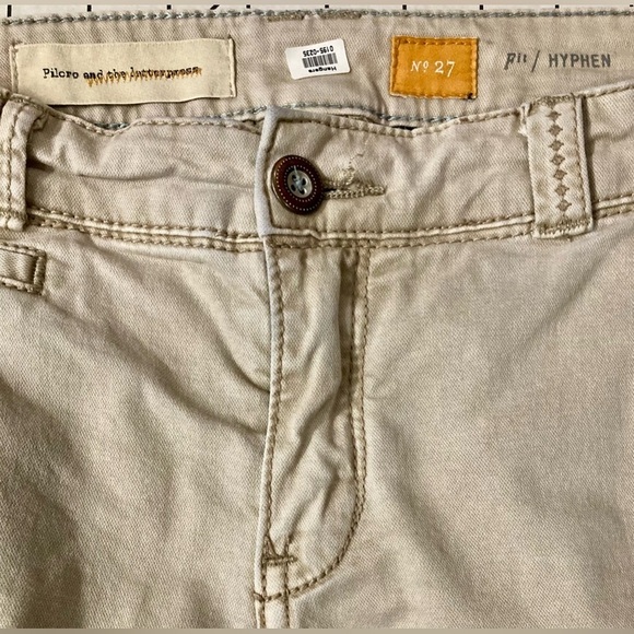 Anthropologie Pilcro Women’s Size 27 Beige Hyphen Fit Trousers - Picture 3 of 7